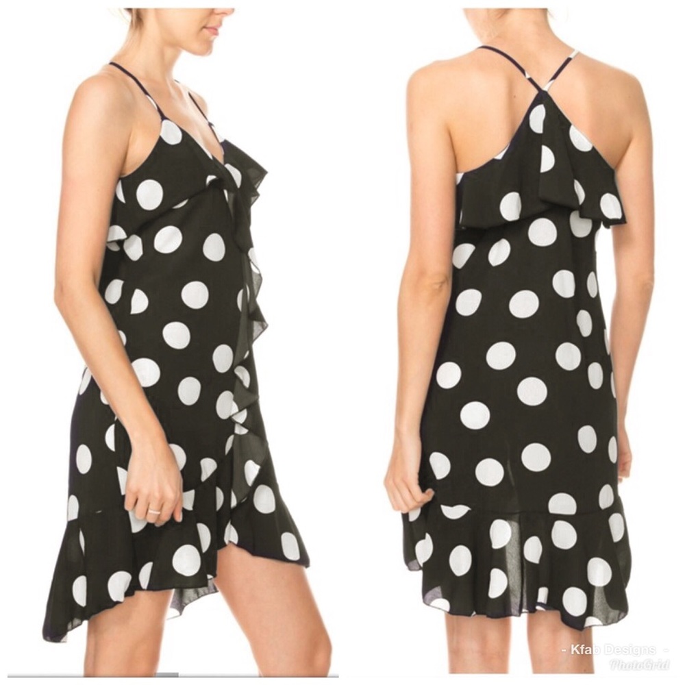 LAST 1! Strappy Ruffled Polka Dot Dress! - Picture 6 of 7